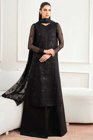 Farasha - 3pc Unstitched Suit - Dark Whisper
